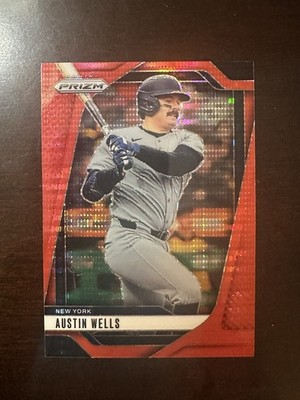 2025 Panini Prizm- Austin Wells Red Pulsar /399 Rare   New York Yankees