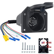 7 Pin RV Trailer Light Connector Socket 7 Wire Electrical Trailer 7 PIN
