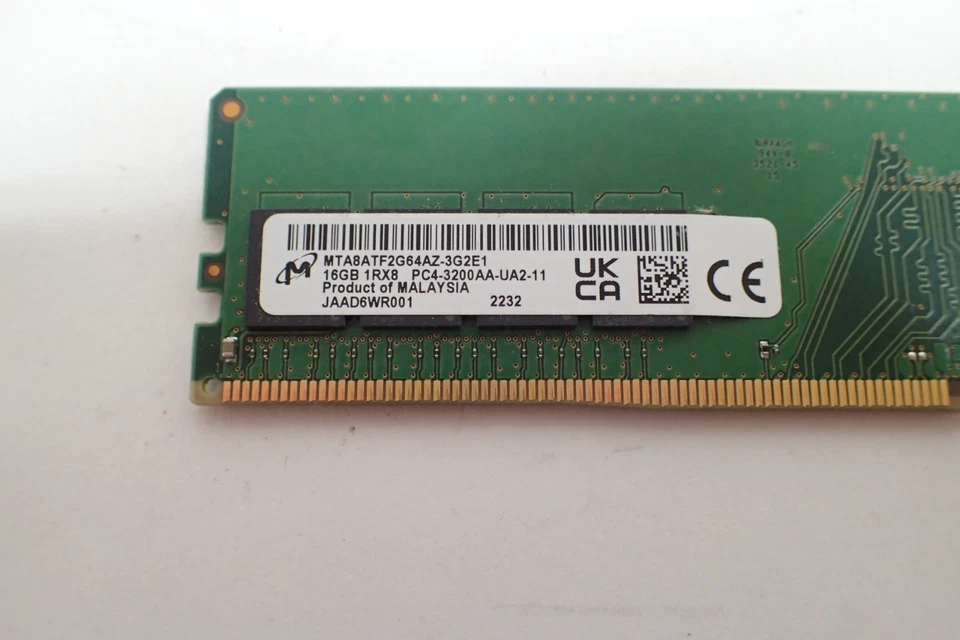 Micron 16GB Single Stick DDR4 Desktop Memory PC4-3200AA-UA2 RAM 1Rx8 DIMM - Image 2 of 2