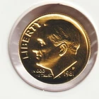 24k Gold Plate Rare Old US 1981 Liberty Roosevelt Dime Collector Collection Coin