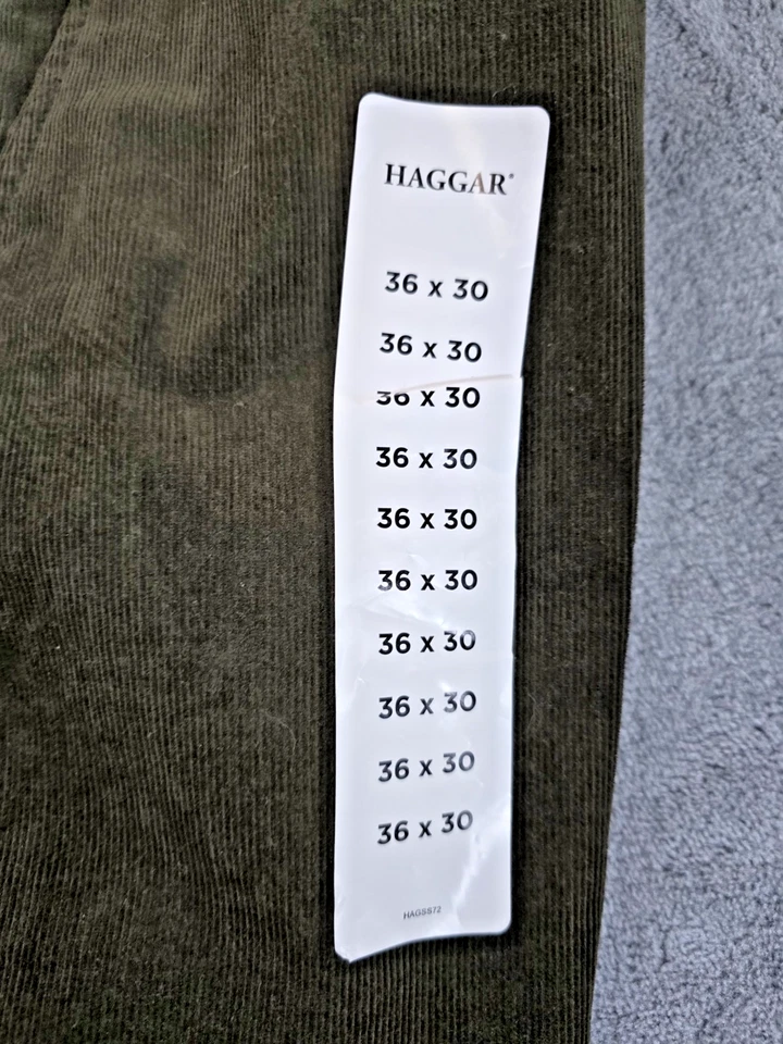 Haggar Мужская прямой крой эластичной военного зеленый вельвет Chino брюки, 36 Вт x 30 L - Изображение 4 из 4