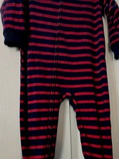 Carter One Piece Long Sleeve Footed Zipup NWT Size 24M Soft Fleece Blue  Red
