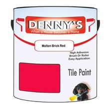 Image of Dennys Tile Bathroom Tile Paint - Molten Brick Red