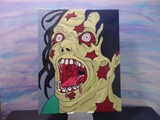 Zombies ! 8x10 Flat Canvas Painting