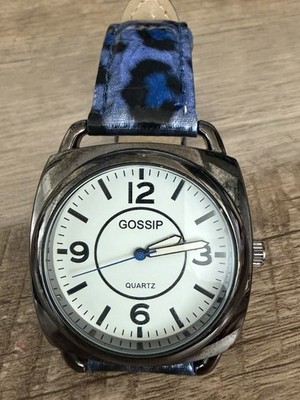Gossip Women s Quartz Wrist Watch Blue Leopard Print Strap