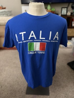 Rare Italia Cinque Terre tee shirts XL RARE BLUE HTF BRAND ME EURO