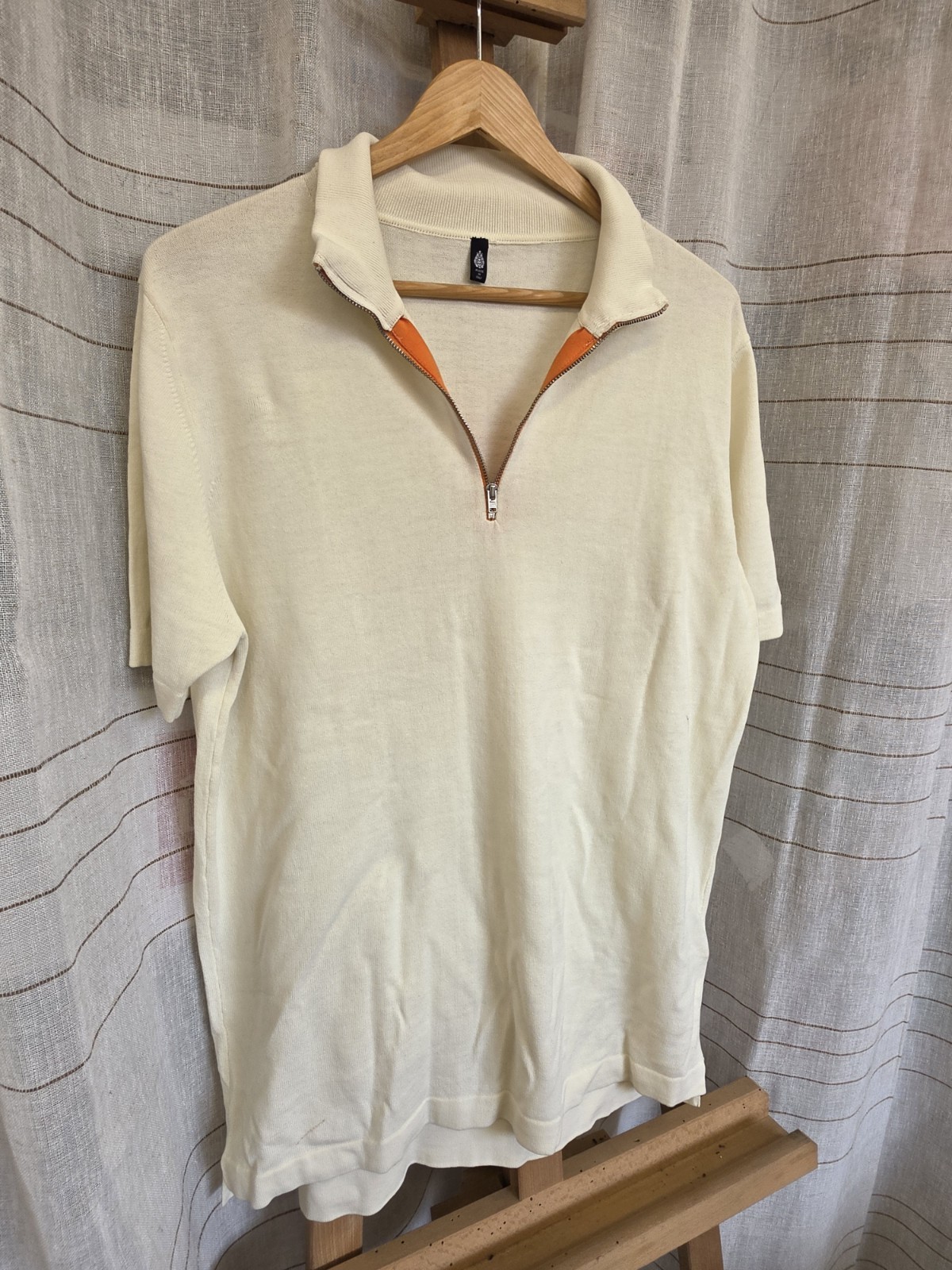 Original Campionario M 100% cotton Polo with zip Butter color SIZE L/50 like new