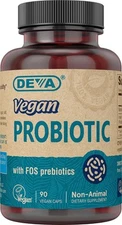 DEVA Vegan Probiotic with FOS Prebiotics Supplement - 2 Billion CFU with 100 MG