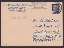Kolkwitz Zahzow &uuml;ber Cottbus Brandenburg DDR Ganzsache Landpoststempel n. Berlin