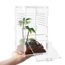 Acrylic Vivarium 8x4x4 Inch Rectangular Enclosure Tarantula Lizard Snake Pet