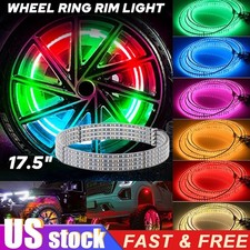 17.5 Rgb Chasing Flow Double Row Led Wheel Ring Rim Lights For Truck Car Set 17.5 Rgb Chasing Flow Double Row Led Wheel Ring Rim Lights For Truck Car Set