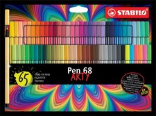 STABILO Premium Fiber-Tip Pen Pen 68 - ARTY - Pack of 65 - Assorted Colors, C...
