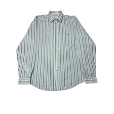 Lacoste Modern Fit Striped Long Sleeve Dress Shirt Men's Size 40