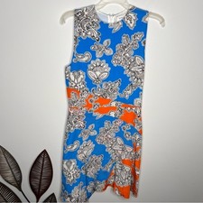 C27 Tanya Taylor Multi Blue Orange Printed Mini Dress