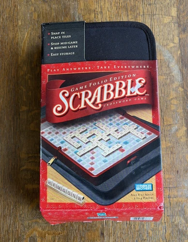 Vintage Travel Scrabble Hasbro Portable Game Zipper Case 2001 NEW OPEN BOX