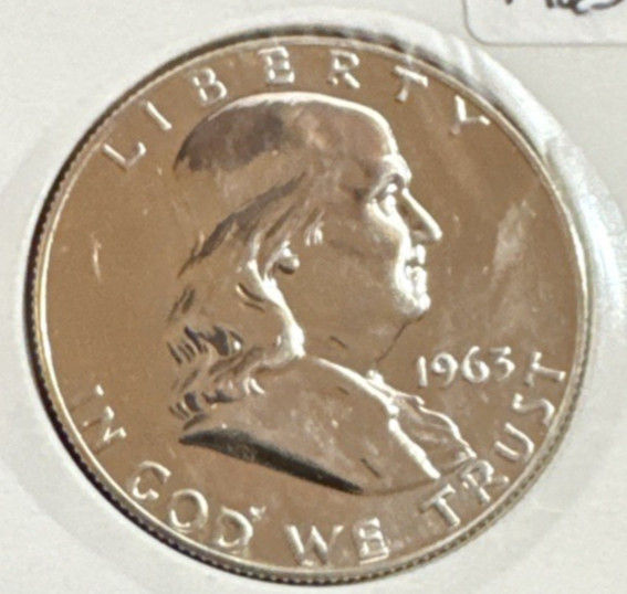 1963 50C DCAM (Proof) Franklin Half Dollar GEM