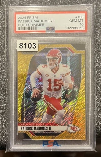 2024 PANINI PRIZM GOLD SHIMMER #138 PATRICK MAHOMES II 2/10 PSA 10