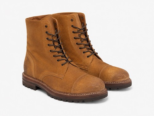 New Brunello Cucinelli Suede Lace Up Cap Toe Combat Boots Size 42EU/9US $1595.00