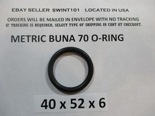 40mm ID x 52mm OD x 6mm thick O-ring. Buna-70. Quan 1.