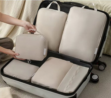 6pc Travel Packing Cube Set | Luggage Organiser Clothes Shoes | Water Resistant