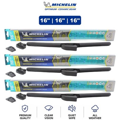 Michelin Optimum+ Ceramic Beam 16''/16''/16'' 3-Pc Wiper Blade Set For Chevette