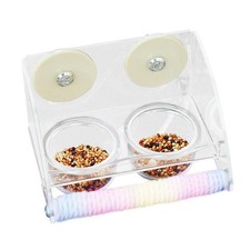 Bird Feeder for Cage Parrot Bird Perch Resting Portable Clear Acrylic Playing