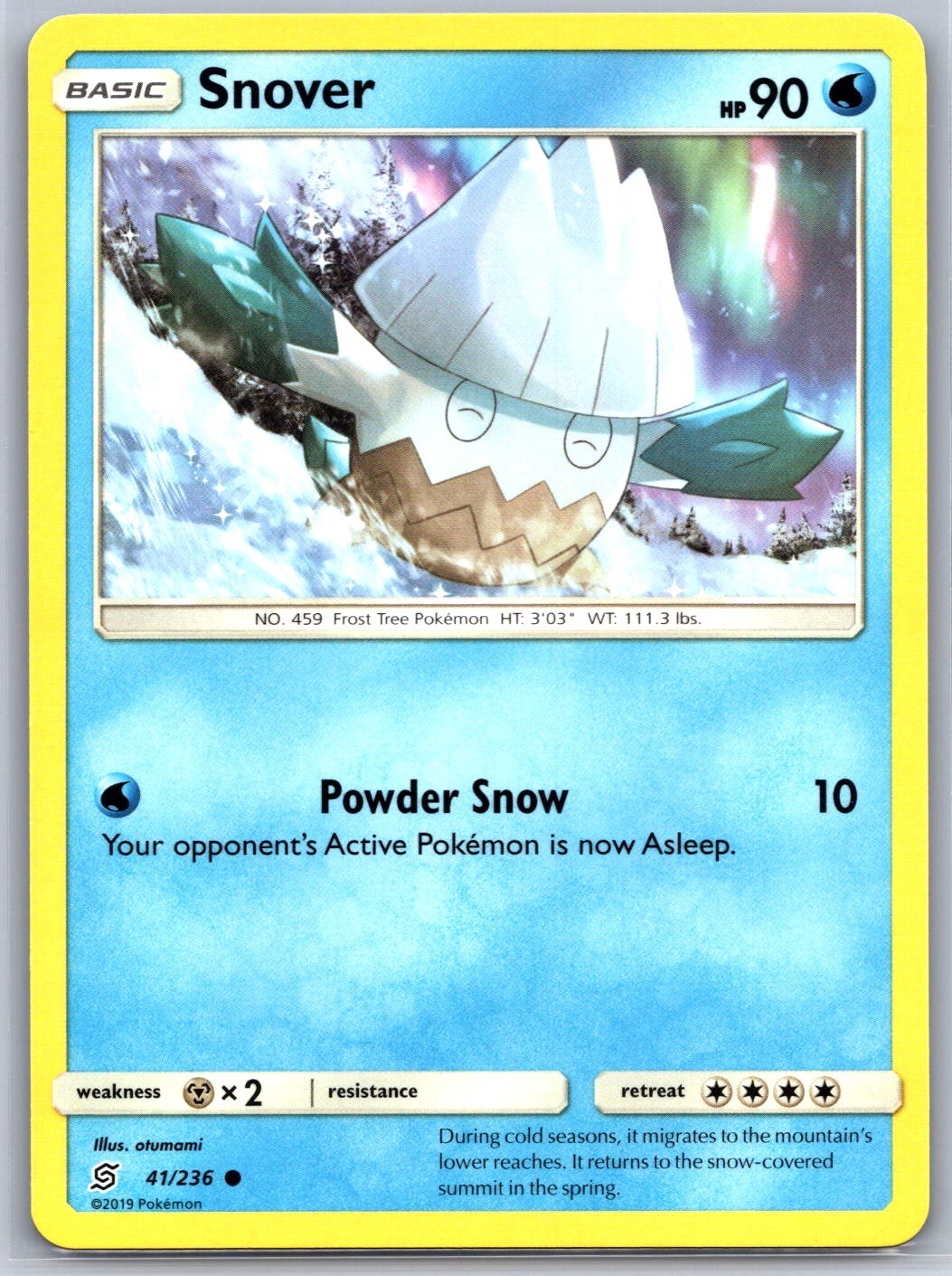 Snover 41/236 Common Unified Minds Pokemon Near Mint