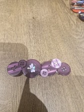  Button Hairclip Handmade Dragonfly Purple