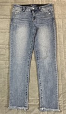 Democracy Women  s Ab Solution Skinny Mid Rise Jeans Sz 6 Strech Raw Hem