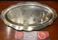 FINE VINTAGE SILVER LARGE OVAL WAITIER SALVER SERVING TRAY - OUR FineThings4sale