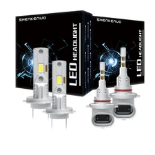 9005+H7 LED Headlight Combination High/Low Beam Conversion Kit 6000K Bulbs