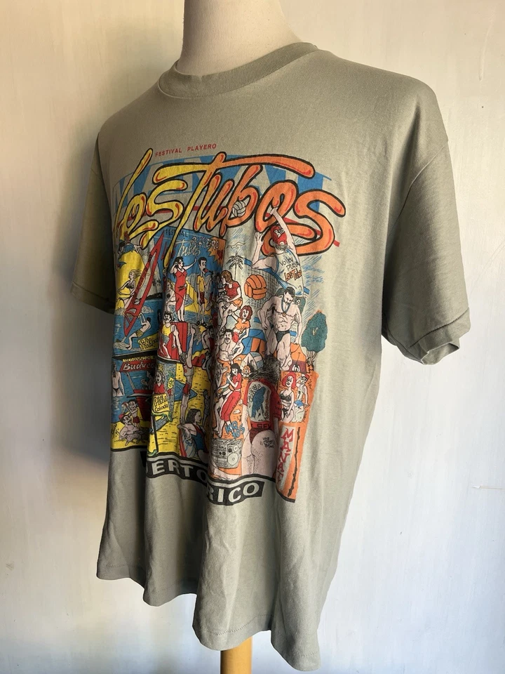 Camiseta LOS TUBOS FESTIVAL PLAYERO PUERTO RICO (1995) Vintage Años 90 Grande (42-44) Foto 3 de 4