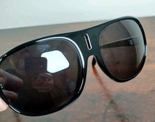 New Spy Optic Crossway Black Wrap Sunglasses Silver Cross Logo Men's Y2K Style