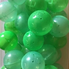 50 Empty - Medium Capsules for Gashapon Machine Bandai - Japan - Round Green