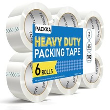 6 Rolls Clear Packing Tape 2" x 65 Yards Heavy Duty Shipping Box Sealing Tape