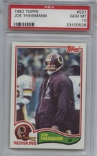 1982 Topps #521 Joe Theismann PSA 10 Gem Mint HOF Redskins Notre Dame 