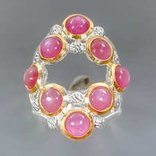 Handmade Star Ruby Ring 925 Sterling Silver Size 6.5 /B-R2897