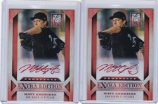 (2) 2013 Panini Elite Extra Edition #189 Matt Andriese Signature Red Ink #/25