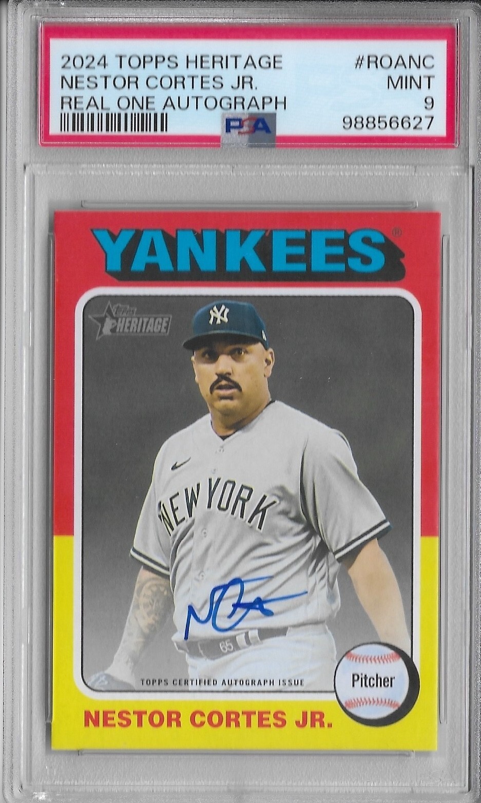 2024 Topps Heritage Real One Autographs — Nestor Cortes Jr., NY Yankees — PSA 9