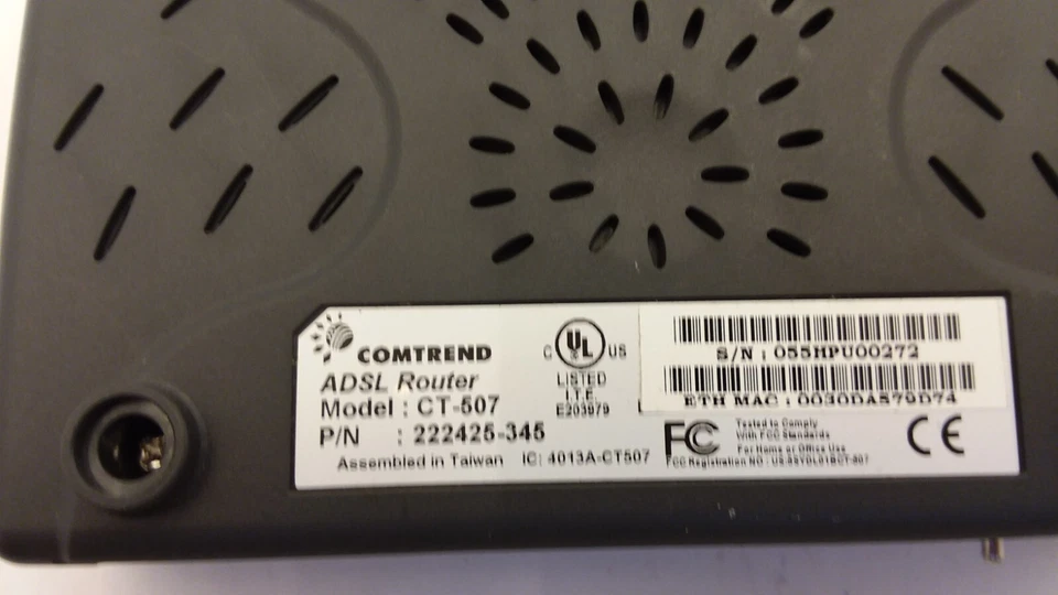 COMTREND CT-507 ADSL WIRED ROUTER 1-PORT. BASE ONLY - Image 3 of 4