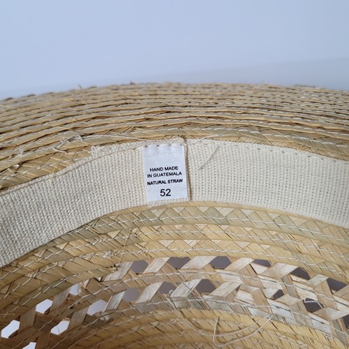 Women Natural Straw Summer Hat Size 52 cm 6-1/2 Handmade Guatemala #04 - Picture 4 of 5