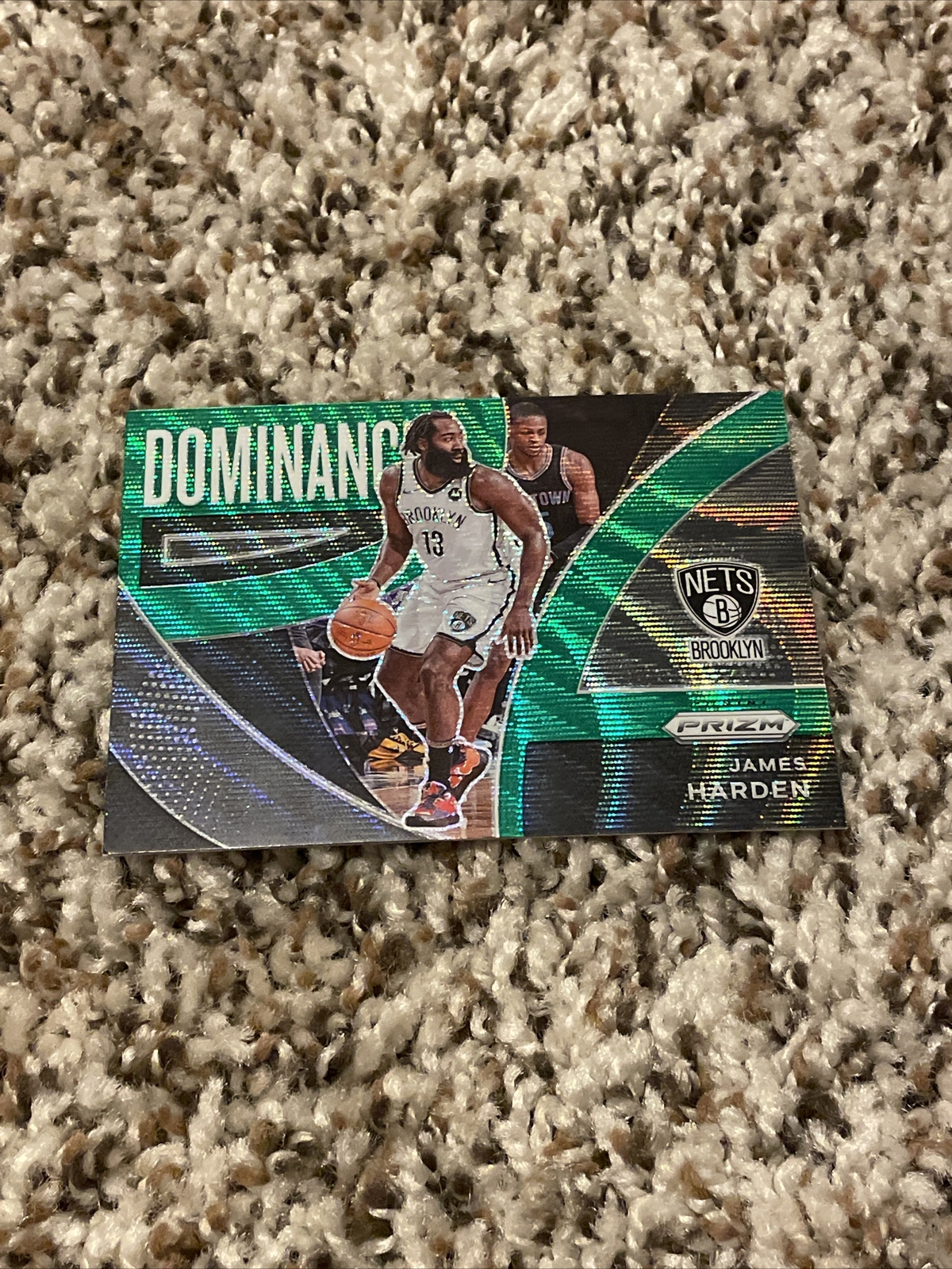 James Harden 2021-22 Panini Prizm Dominance Green Wave #2 Brooklyn Nets