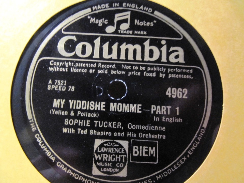 yiddish-1928-sophie-tucker-my-yiddishe-momme-ted-shapiro-columbia-4962