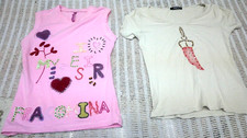 FRANCOMINA t shirt rosa tg.S; MATEHA t shirt  tg.M. (Usato Ricamato)      NIRIMA