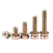 M5 M6 Color Zinc-Plated Phillips Drive Hex Screw Bolts+Flat/Spring Washer Kit