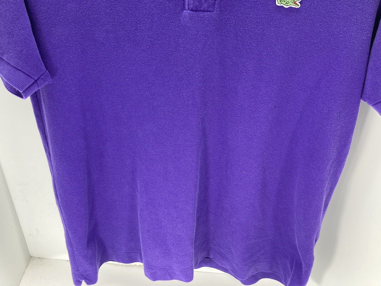 Lacoste Polo Shirt Men Size 6 Medium Purple Short Sleeve Cotton Knit Button