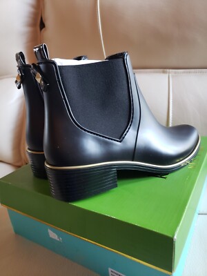 Kate Spade NY Sedgwick chelsea ankle rain rubber boots w/bow
