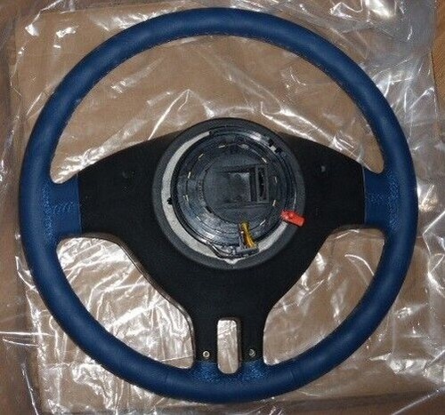 BMW Brand Genuine Sport Z3 2000-2002 Steering Wheel Topaz Blue & Chrome OEM New - Picture 2 of 2
