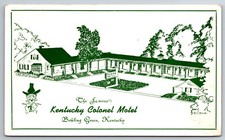 Bowling Green, Kentucky - KY, Kentucky Colonel Motel Ad Card, Vintage Postcard