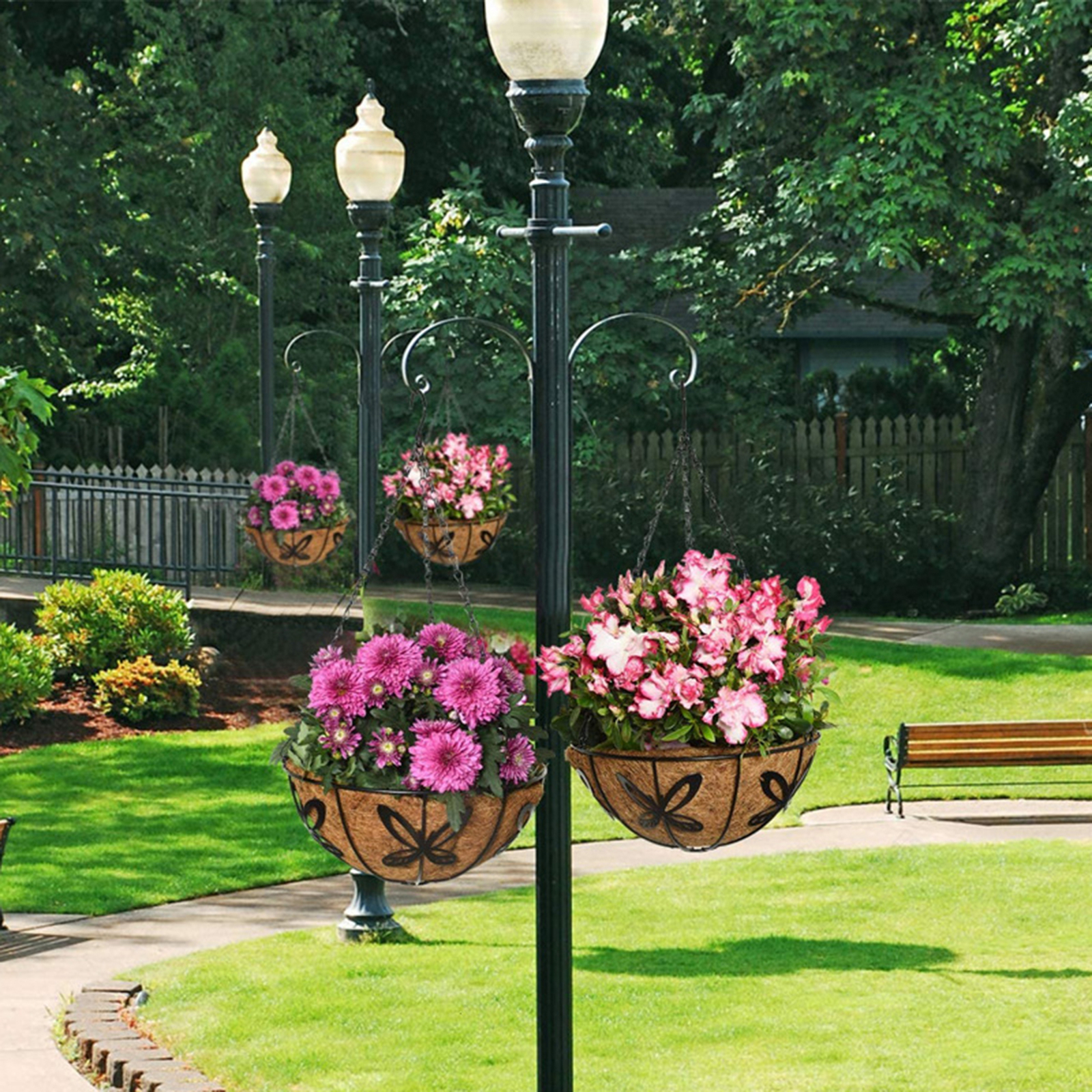 4pcs/set Flower Pot Chain Double Hook Hanging Black Hanging Basket
